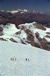 Aussicht vom Ortler auf die Berninagruppe [Zum Vergrern anklicken]