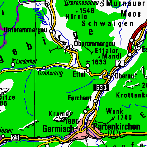 Karte Ammergauer Alpen