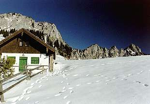 Bichleralm vor Benediktenwand [Zum Vergrößern anklicken]