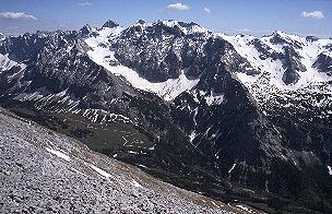 Birkkarspitze und Ödkarspitzen von der Vogelkarspitze [Zum Vergrößern anklicken]